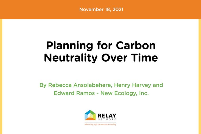 Planning for Carbon Neutrality Over Time
