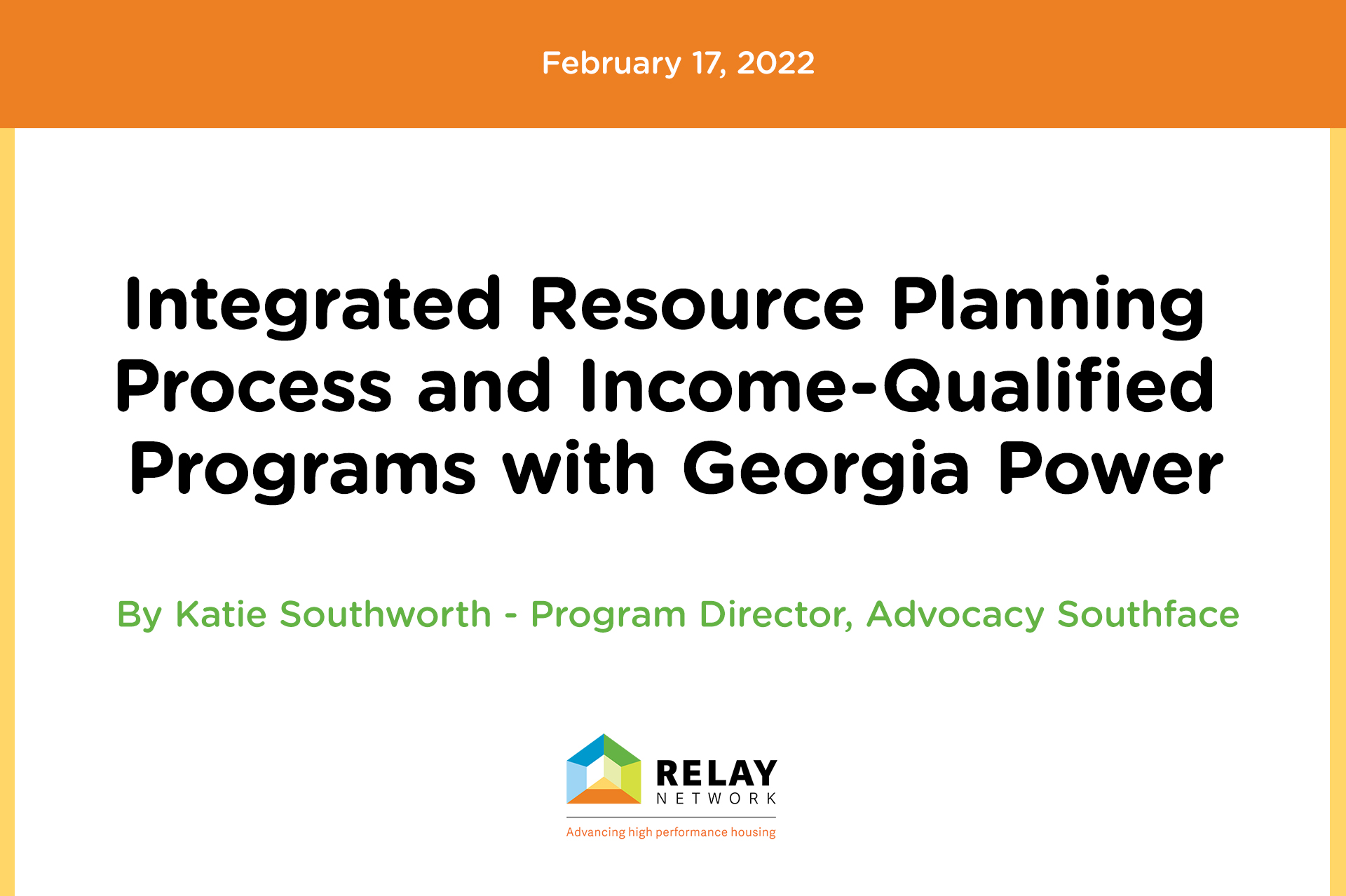 Integrated Resource Planning Process and Programs with