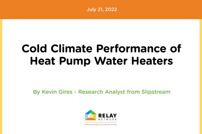 Cold Climate Performance of Heat Pump Water Heaters