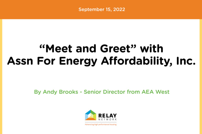“Meet and Greet” with Assn for Energy Affordability, Inc.