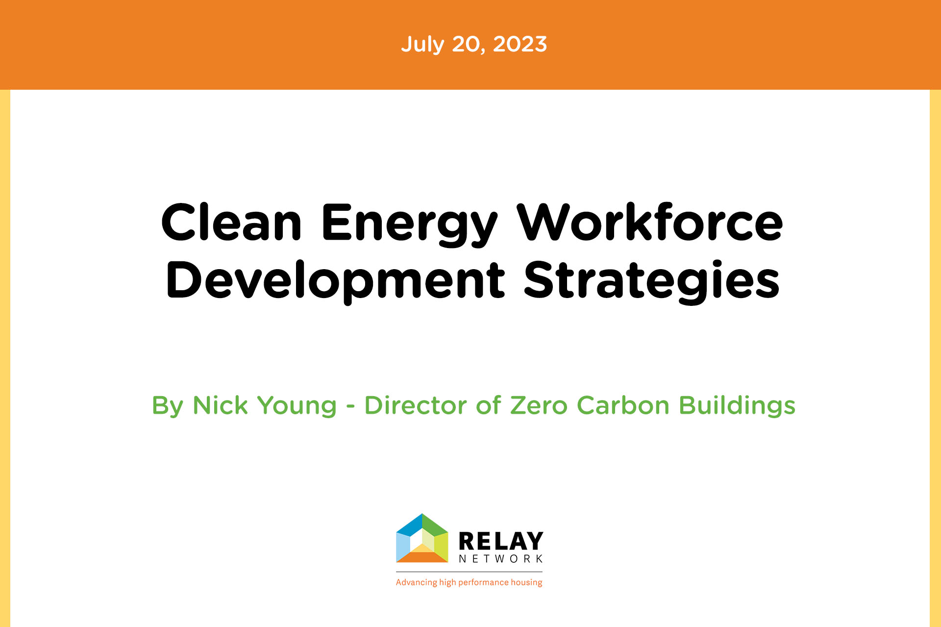 Clean Energy Workforce Development Strategies Relay Network