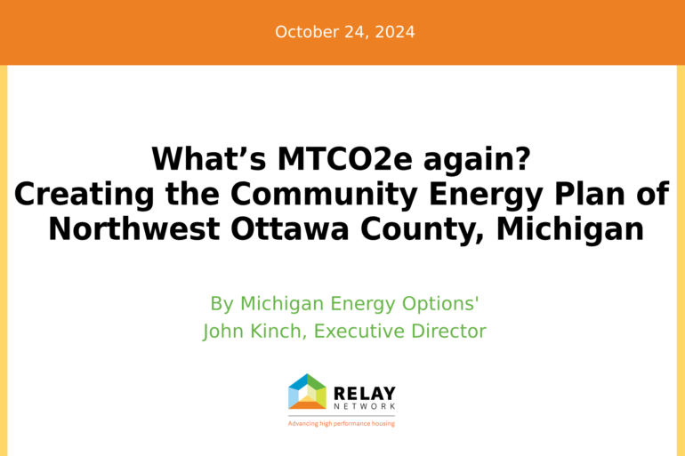 What’s MTCO2e again? Creating the Community Energy Plan of Northwest Ottawa County, Michigan