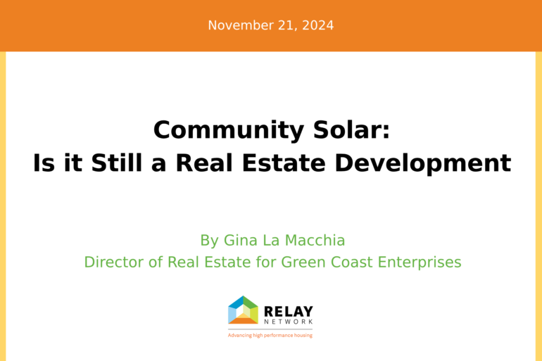 Community Solar: Is it Still a Real Estate Development?